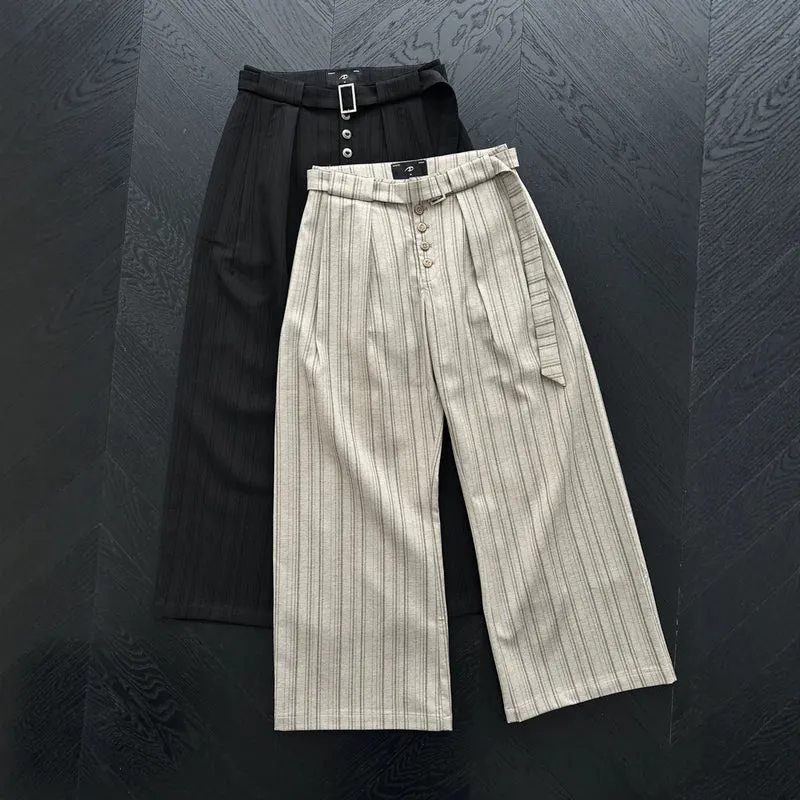 Damen Hochtaillierte Schneiderhose mit weitem Bein Drune
