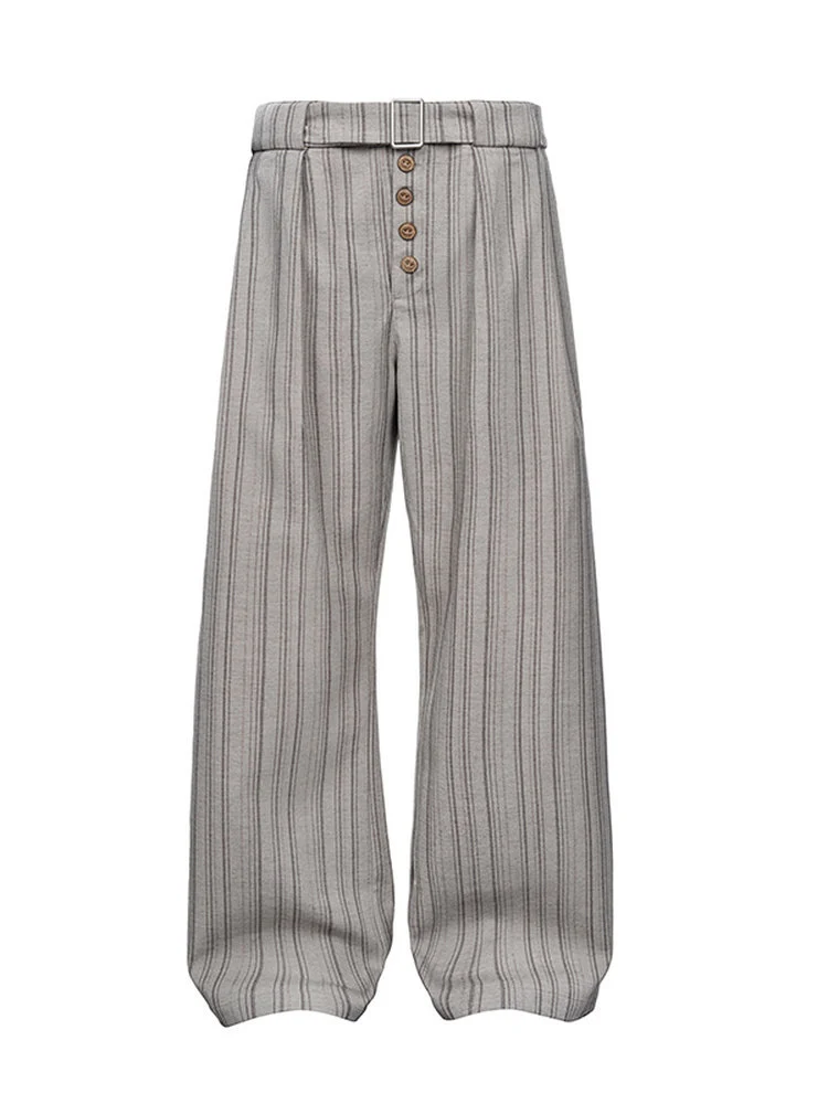 Damen Hochtaillierte Schneiderhose mit weitem Bein Drune