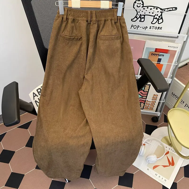 Damen Hochtaillierte Cordhose Drune