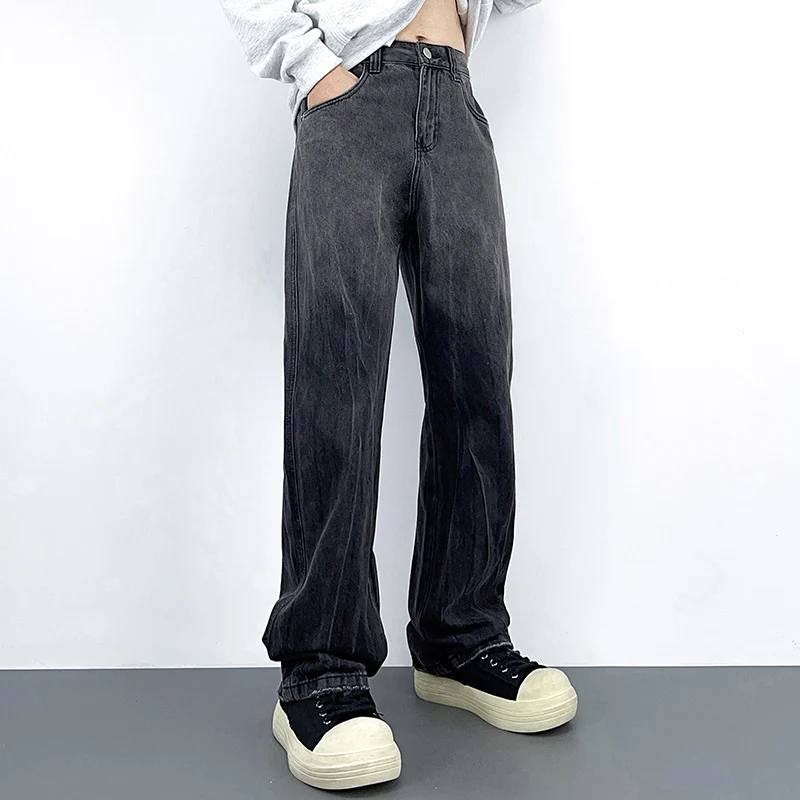 Damen Hochtaillierte Baggy-Jeans Drune