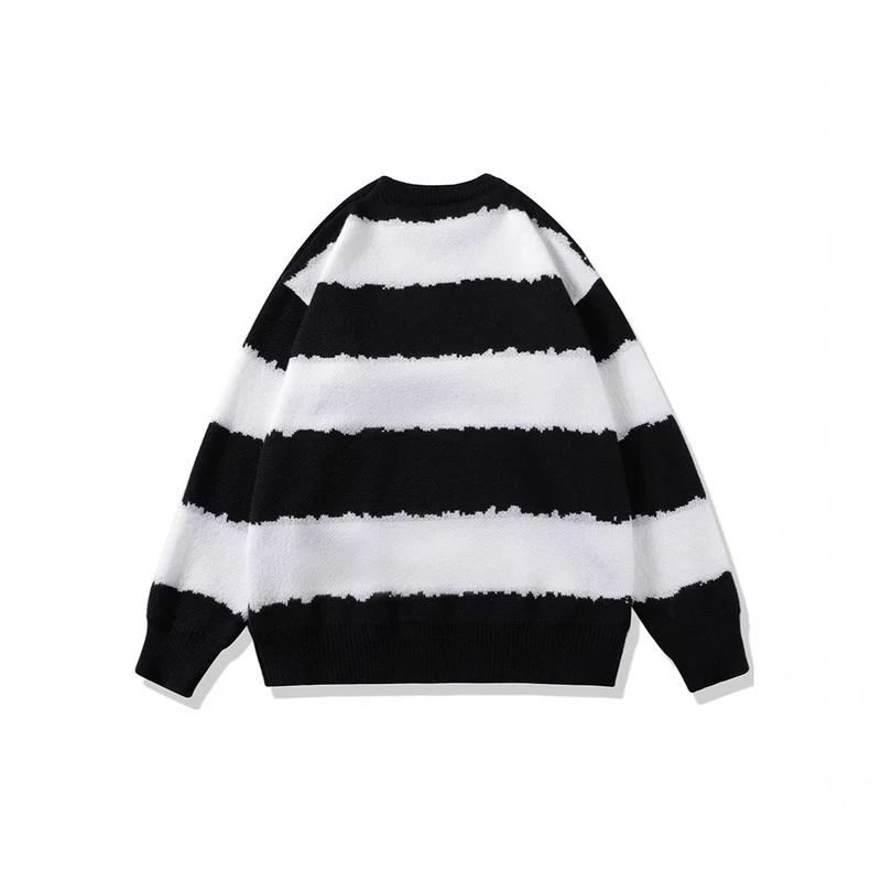 Damen Gemütlicher gestreifter Pullover Drune