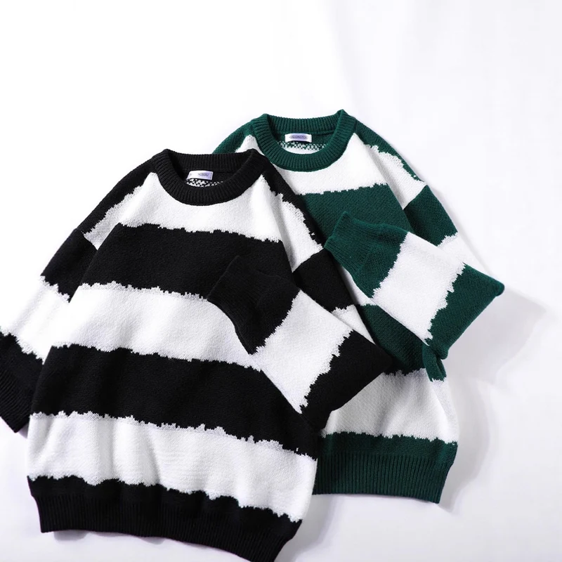 Damen Gemütlicher gestreifter Pullover Drune