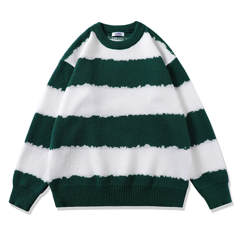 Damen Gemütlicher gestreifter Pullover Drune