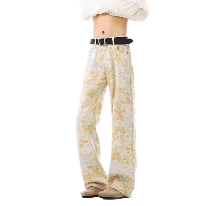 Damen Elegante und bequeme Floral-Print Weitgeschnittene Hose Drune