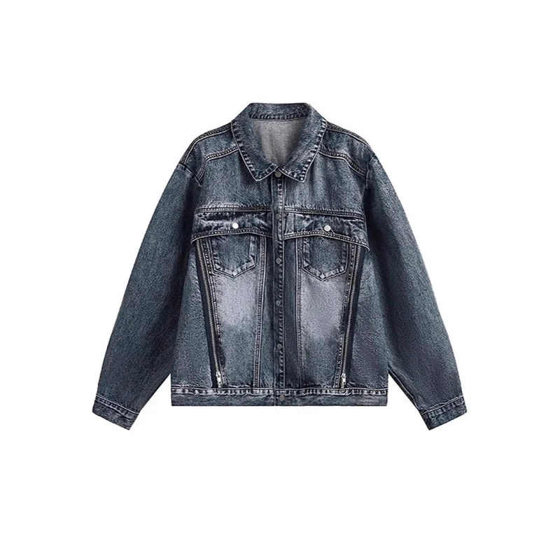 Damen Coole Oversized Jeansjacke Drune