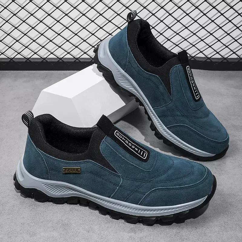 Herren slip-on Freizeitsneaker mit Wildlederoptik, elastischem Einstieg und griffiger Profilsohle Drune