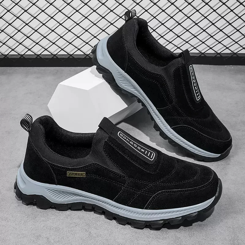 Herren slip-on Freizeitsneaker mit Wildlederoptik, elastischem Einstieg und griffiger Profilsohle Drune