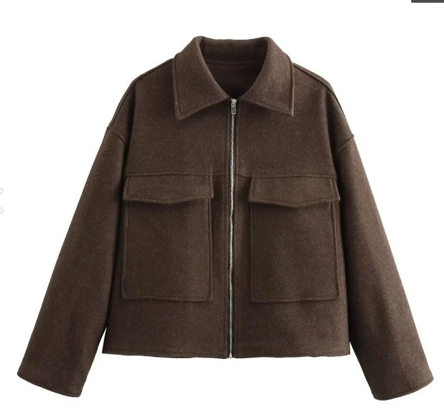 Damen lässige Steppjacke mit großen aufgesetzten Taschen und modernem Schnitt Drune