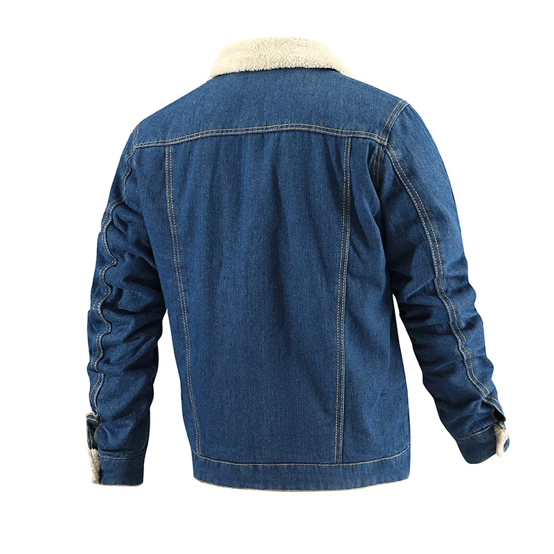 Herren Jeansjacke mit Teddyfutter, Sherpa‑Innenfutter und Used‑Look Drune