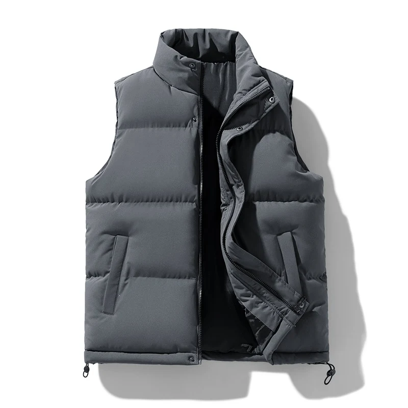 Herren Isolierende Outdoor-Steppweste mit hohem Kragen, 2‑Wege‑Reißverschluss & verdeckten Eingrifftaschen Drune