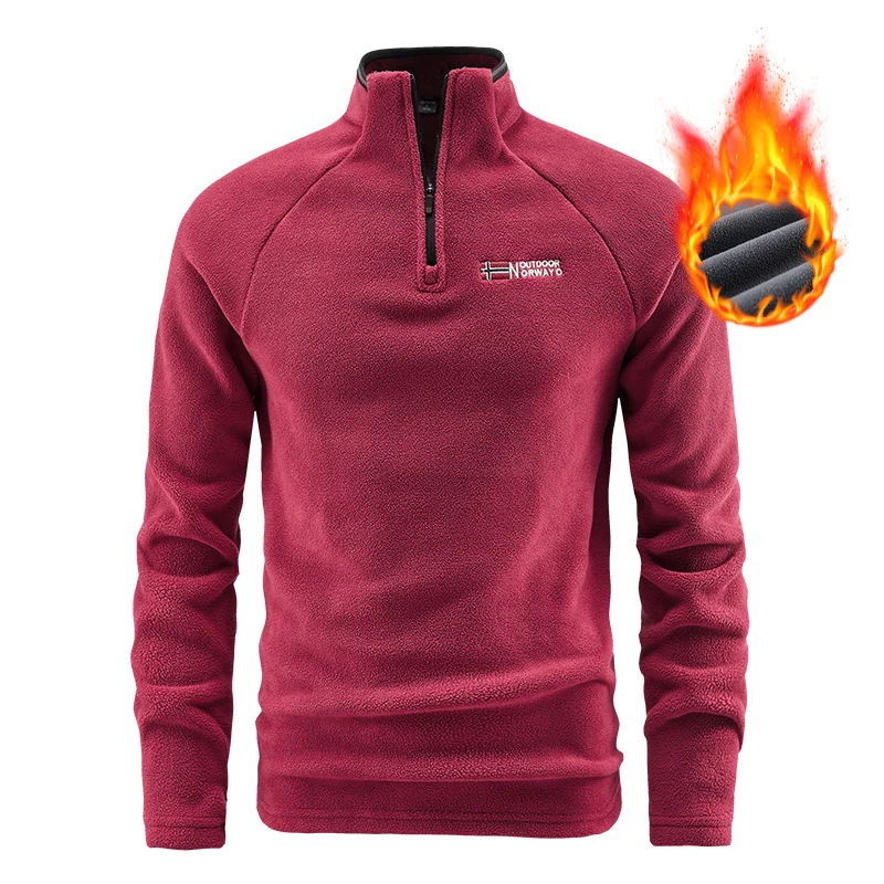 Herren Isolier-Fleece-Halbzip mit hohem Stehkragen, Raglanärmeln & Micro-Teddystruktur Drune