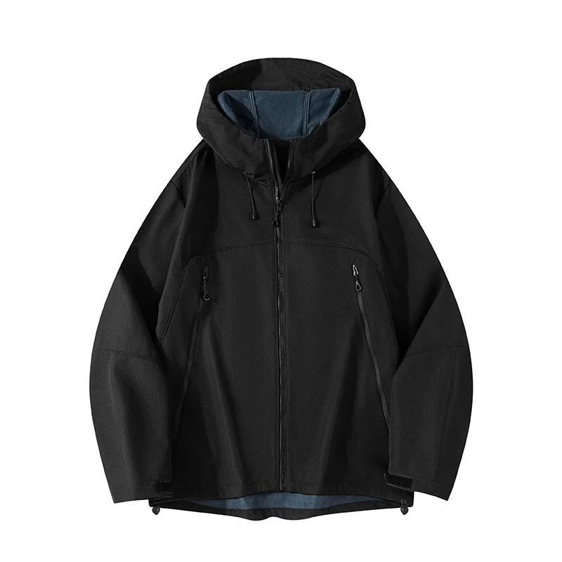 Herren Hybrid-Softshelljacke mit Kapuze, atmungsaktivem Fleece-Innenfutter & verdeckten Reißverschlusstaschen Drune