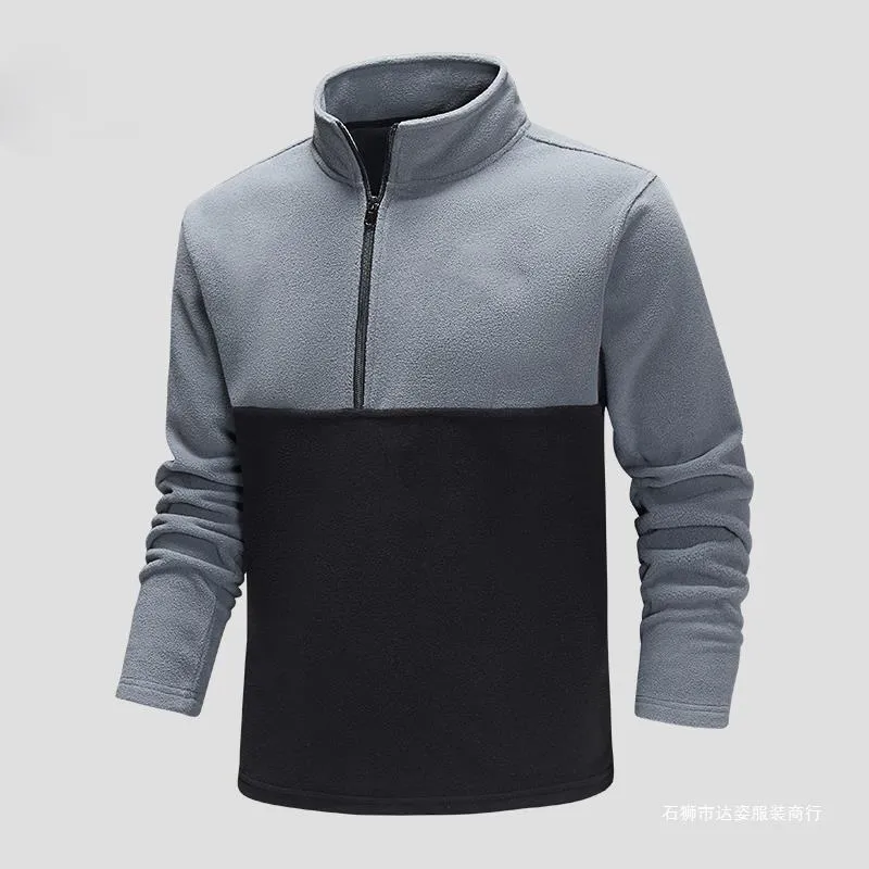 Herren Halbzip-Fleecepullover mit Stehkragen, Colorblock-Design & atmungsaktiver Mikrofleece-Qualität Drune
