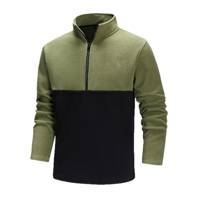 Herren Halbzip-Fleecepullover mit Stehkragen, Colorblock-Design & atmungsaktiver Mikrofleece-Qualität Drune