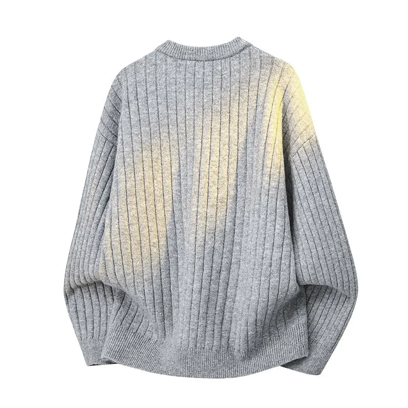 Herren Grobstruktur-Halbzip-Strickpullover mit Rippenstruktur Drune