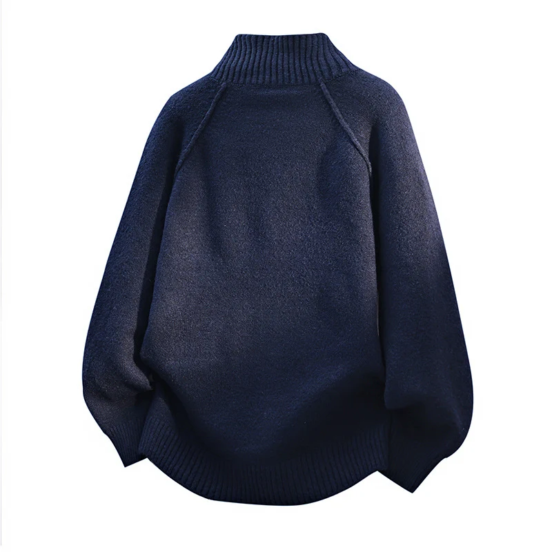Herren Grobgestrickter Oversize-Cardigan mit hohem Rippenkragen & aufgesetzten Taschen Drune