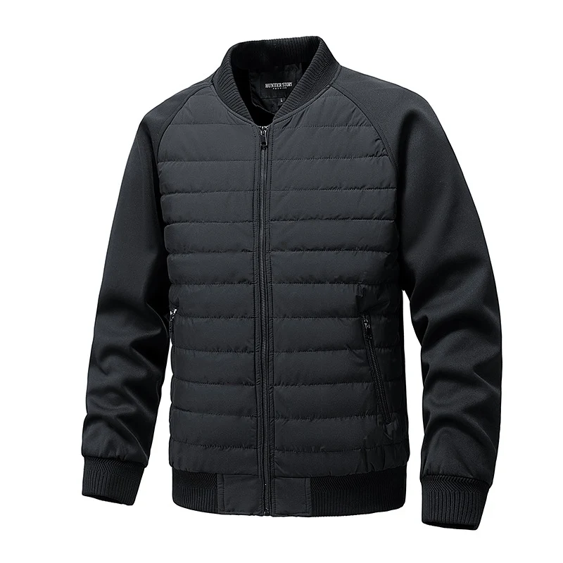 Herren Gepolsterte Stepp-Bomberjacke mit Raglanärmeln, Rippbündchen & Reißverschluss Drune