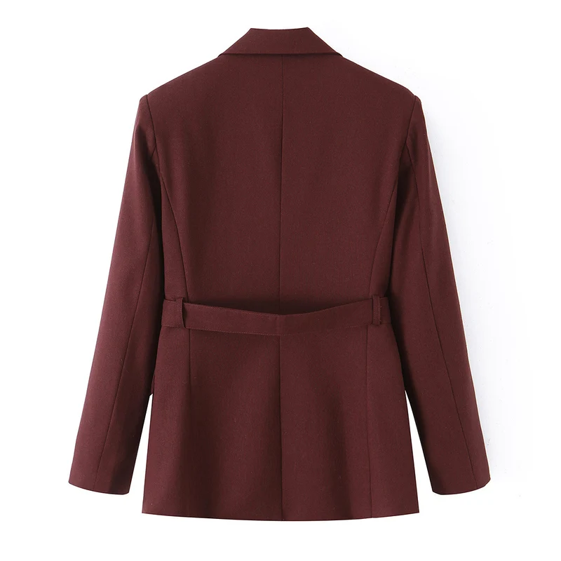 Damen Zweiteiliges tailliertes Blazer- und Langrock-Set mit dekorativem Kettengürtel Drune