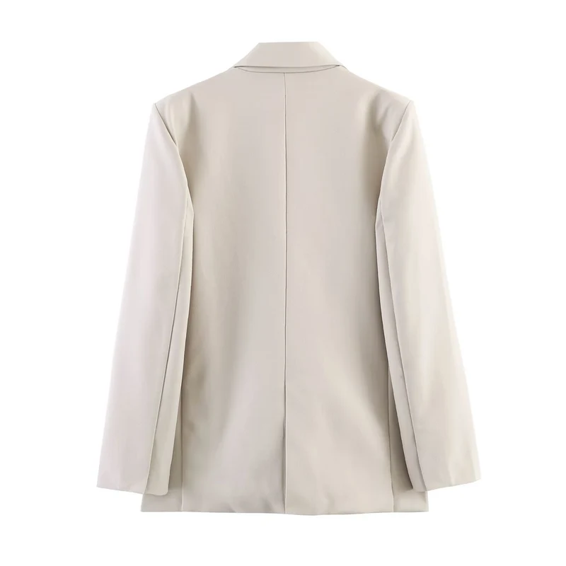 Damen Zweiteiliges Business-Anzug-Set mit kastigem Zweiknopf-Blazer und weiter hochgeschnittener Hose Drune