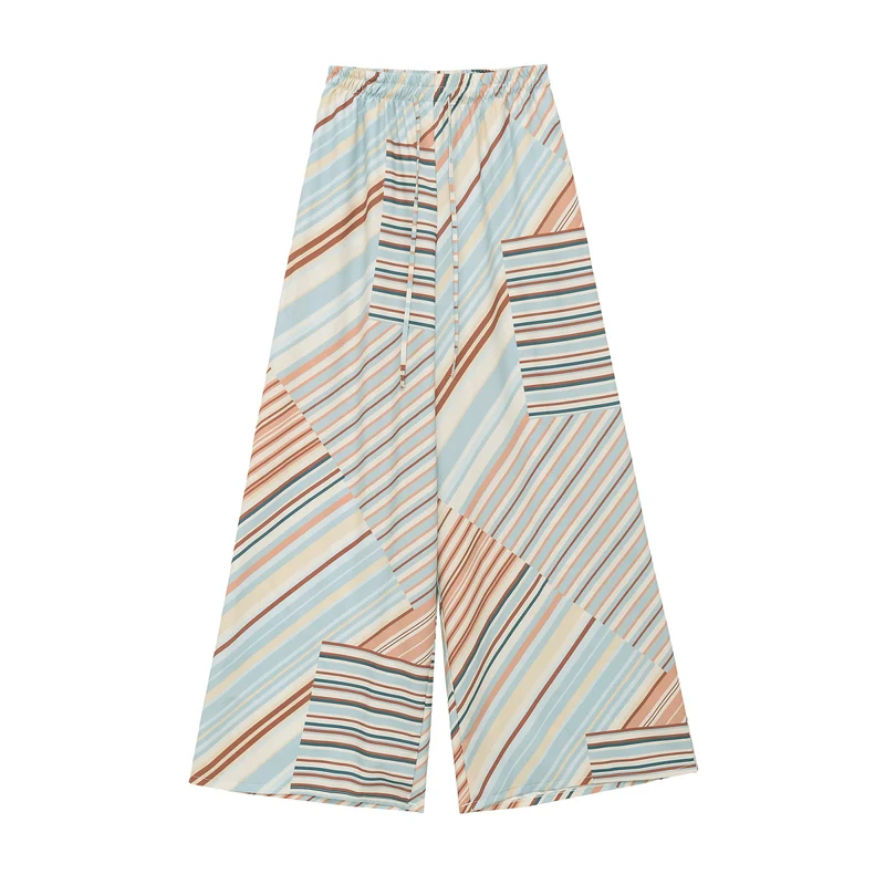Damen Weite Culotte‑Hose mit elastischem Bund, Kordelzug und aufgesetzten Taschen Drune