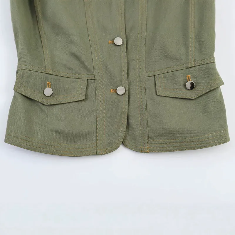 Damen Utility-Fieldjacke mit Stehkragen, Schulterpatten und Pattentaschen Drune