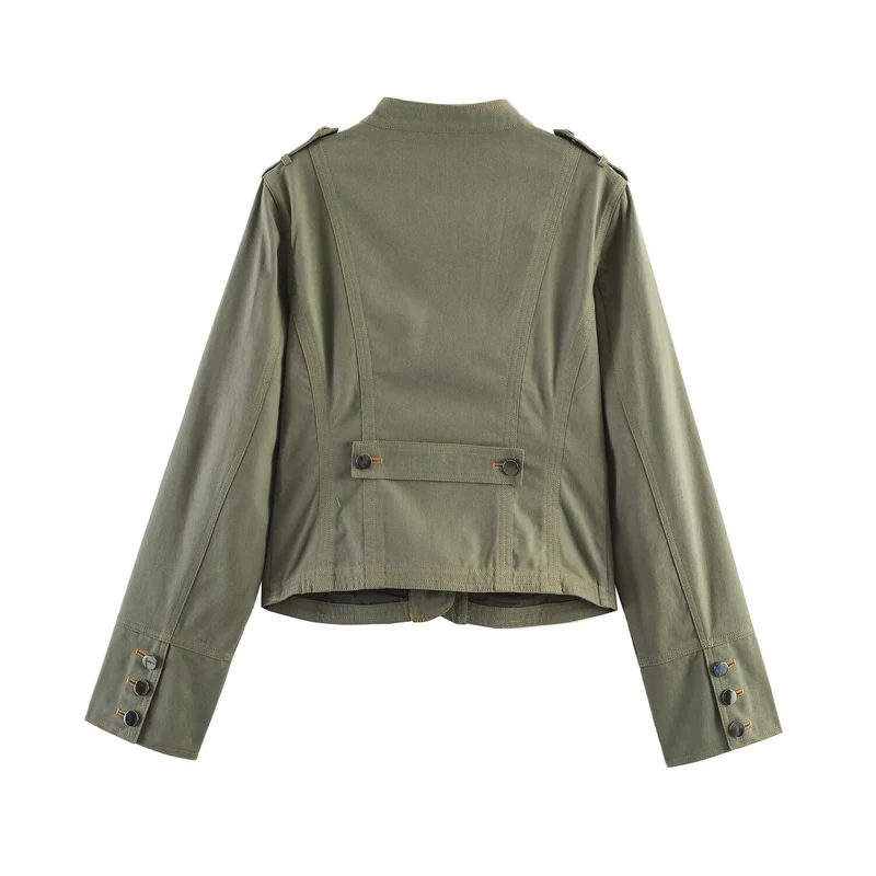 Damen Utility-Fieldjacke mit Stehkragen, Schulterpatten und Pattentaschen Drune