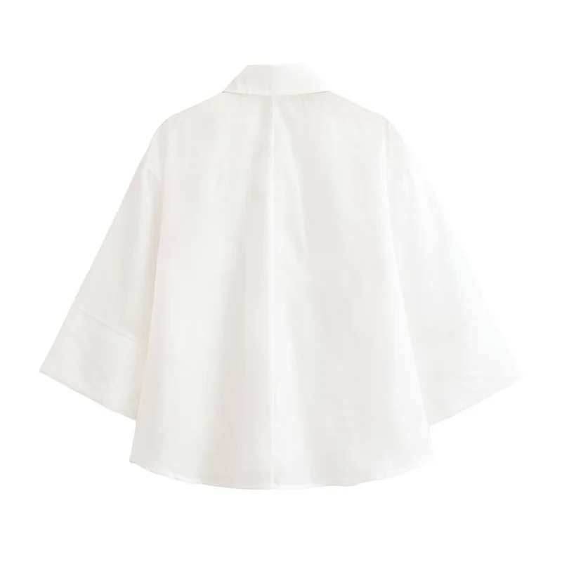 Damen Transparente Oversize-Hemdbluse mit 3D-Blütenapplikationen Drune