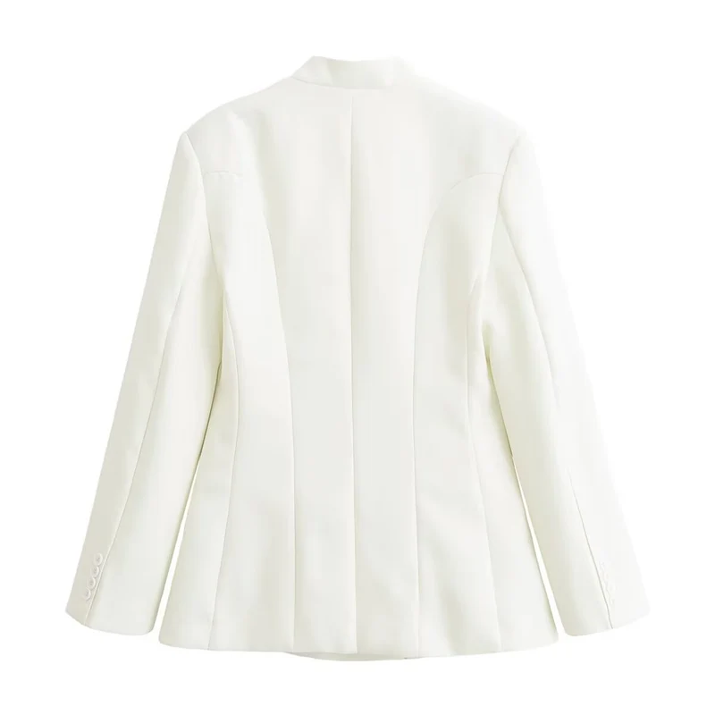Damen Taillierte Blazer‑Jacke mit Stehkragen, asymmetrischer Knopfleiste und Eingrifftaschen Drune