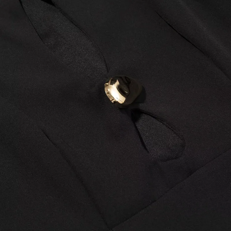 Damen Spitzenkleid mit Stehkragen, Cut-Out-Detail und Zierknöpfen Drune