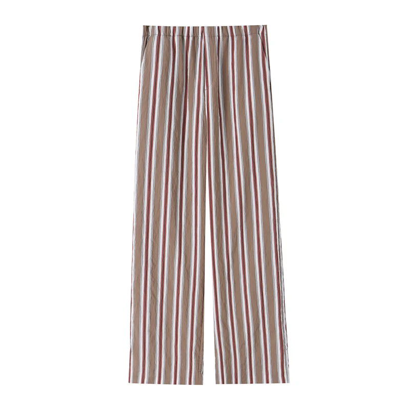 Damen Pyjamahose mit elastischem Bund und geradem Bein Drune