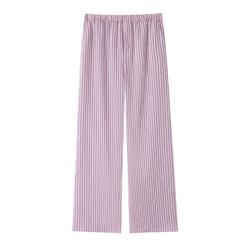 Damen Pyjamahose mit elastischem Bund und geradem Bein Drune