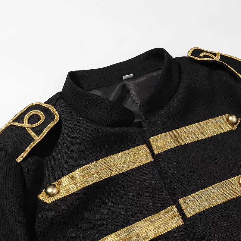 Damen Parade-Blouson mit Stehkragen, Epauletten und goldgestickten Verzierungen Drune
