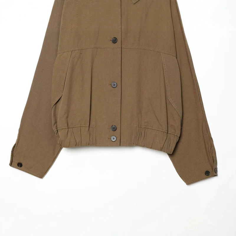Damen Oversize-Utility-Jacke mit hohem Stehkragen und elastischem Saum Drune