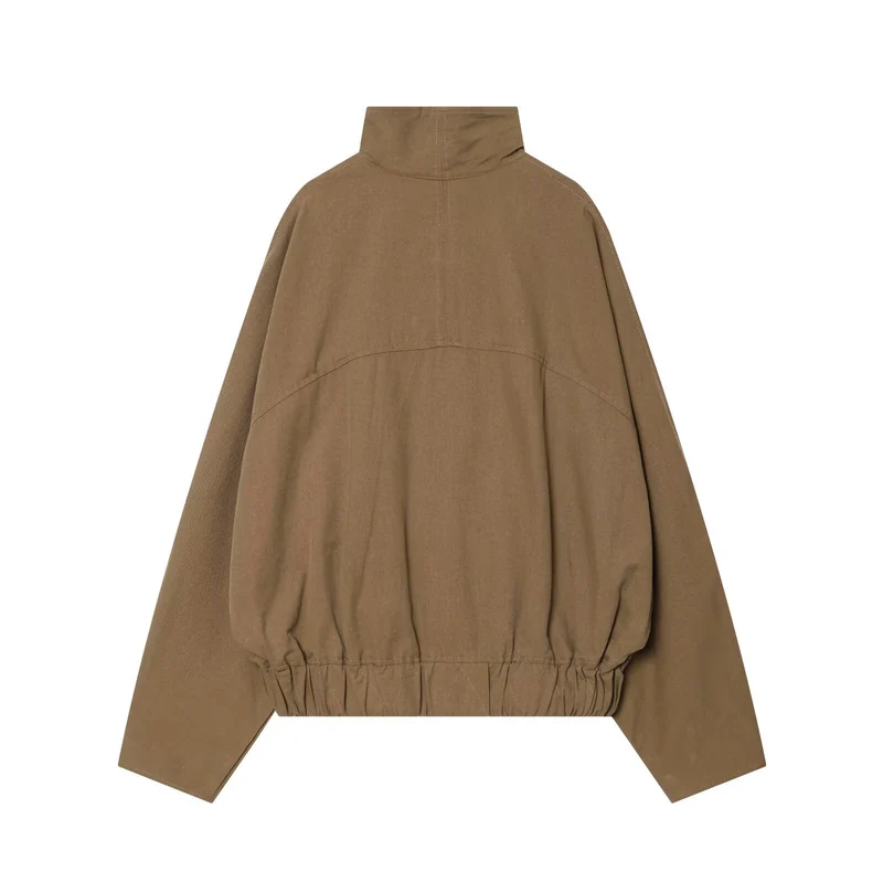 Damen Oversize-Utility-Jacke mit hohem Stehkragen und elastischem Saum Drune