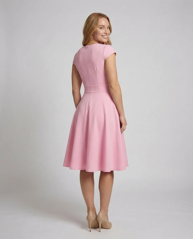 Damen Retro-Swingkleid Tailliertes Korselett