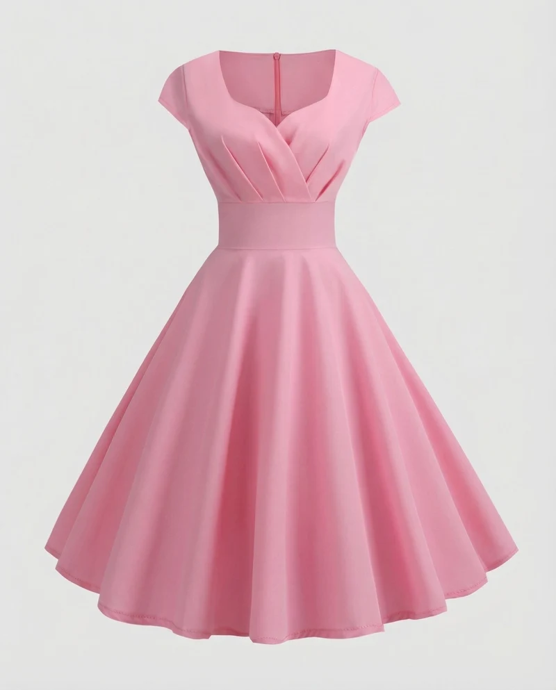 Damen Retro-Swingkleid Tailliertes Korselett