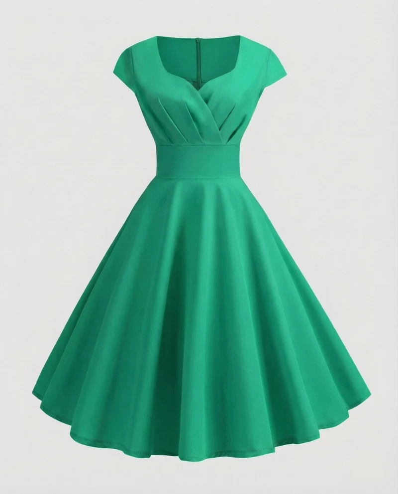 Damen Retro-Swingkleid Tailliertes Korselett