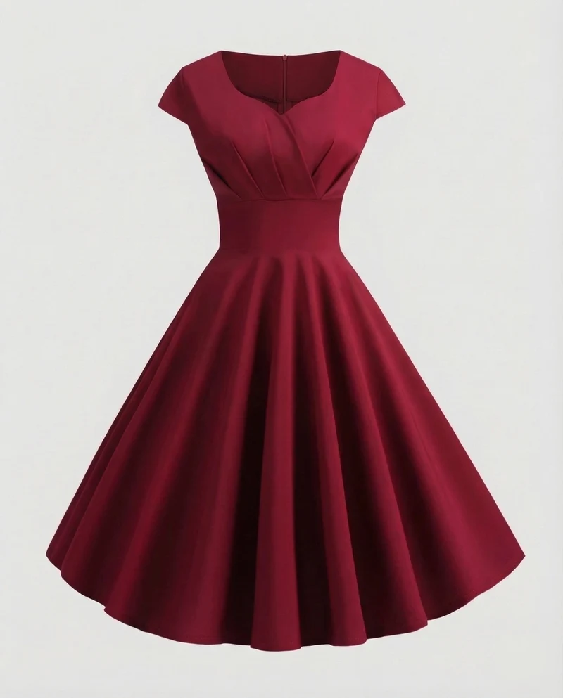 Damen Retro-Swingkleid Tailliertes Korselett