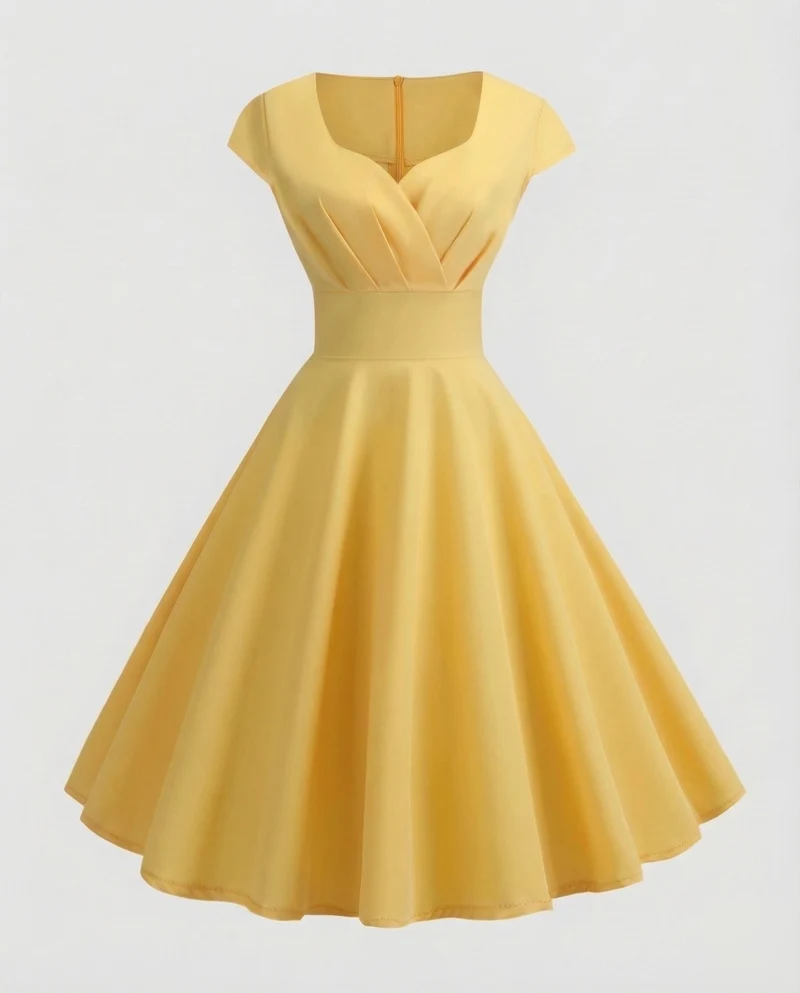 Damen Retro-Swingkleid Tailliertes Korselett