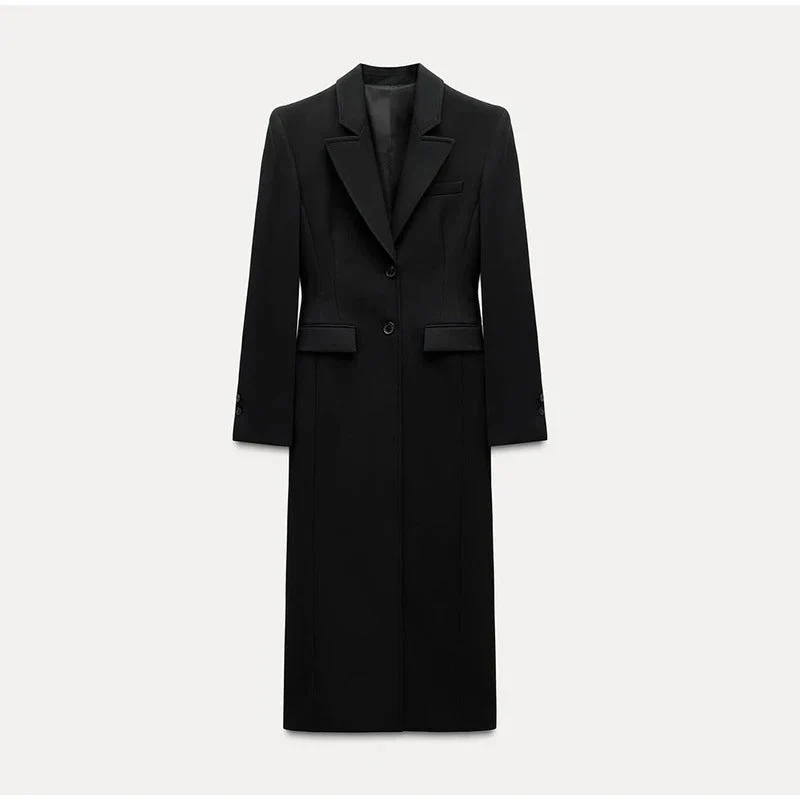 Damen Eleganter Longblazer mit schmaler Silhouette und klassischen Details Drune