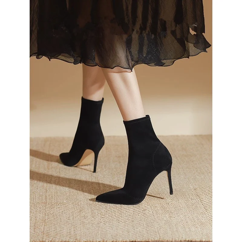 Damen Stretch‑Sockboot mit spitzer Zehenpartie und schmalem Stiletto Drune