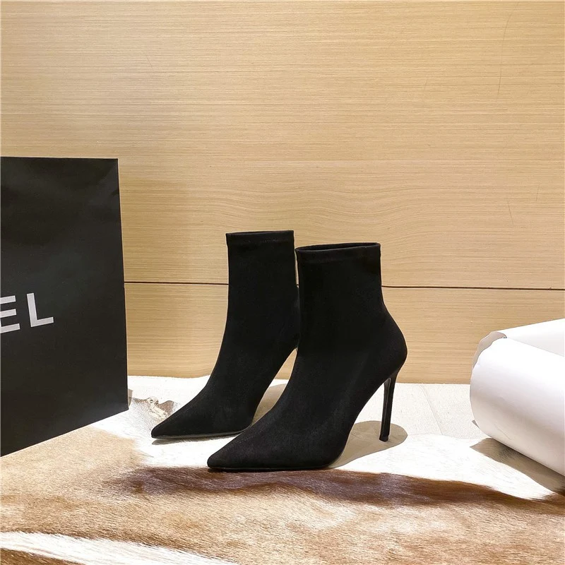 Damen Stretch‑Sockboot mit spitzer Zehenpartie und schmalem Stiletto Drune