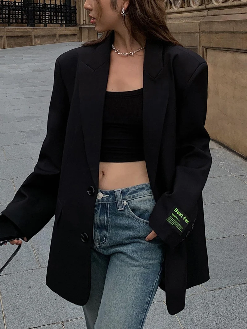 Drune | Übergroße Blazer - Lang geschnitten mit einreihigem Schnitt