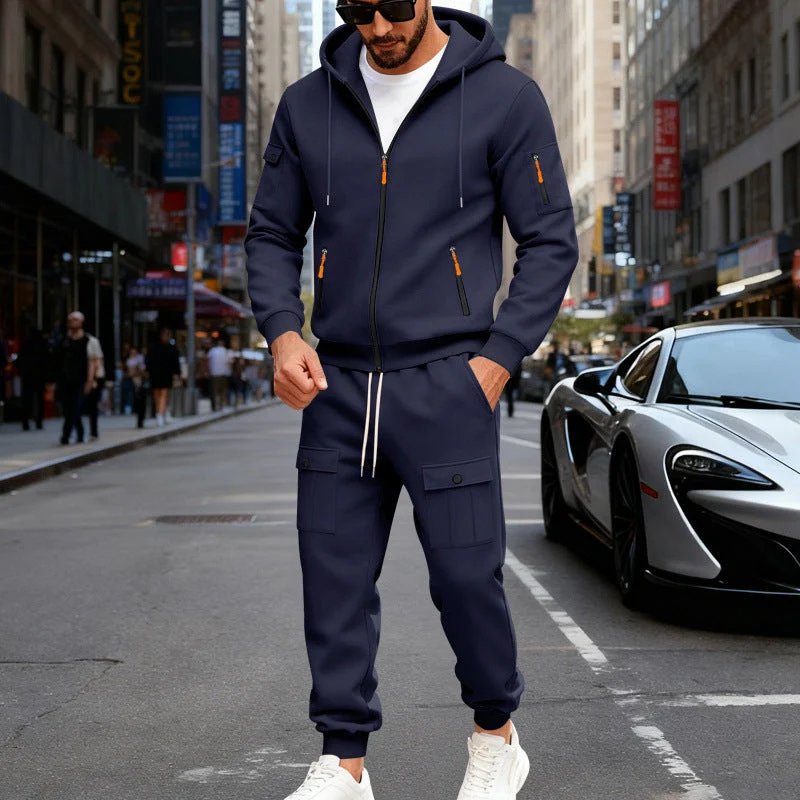 Herren Sportlicher Kapuzenanzug mit Taschen und praktischem Design Drune