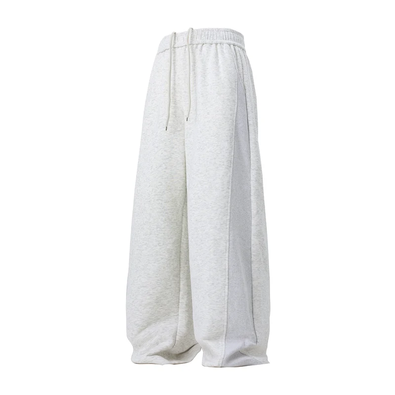 Damen Extraweite Sweatpalazzo-Hose aus French-Terry mit Tunnelzug und Seitenrippe Drune
