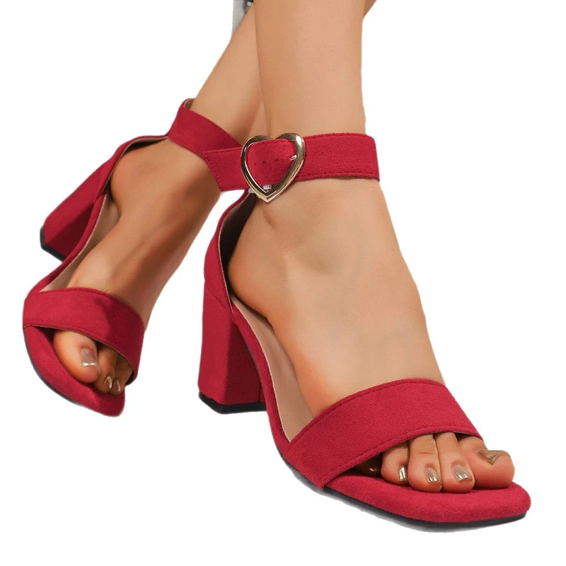 Damen Elegante Blockabsatz Sandalen mit verstellbarem Riemchen Drune