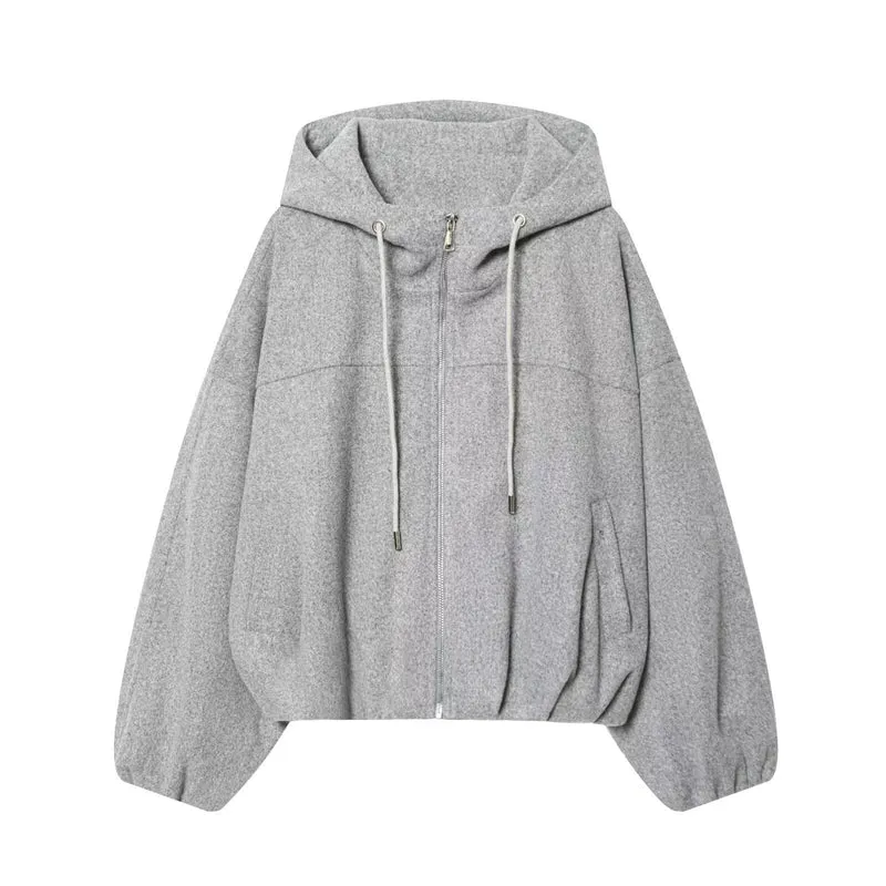 Damen Lässige Baumwolljacke mit Kapuze
