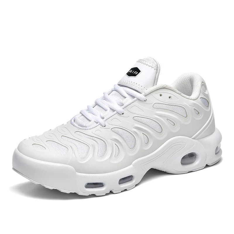 Herren futuristische Dämpfungs-Sneaker mit sichtbarer Luftkammer und strukturiertem Mesh-Overlay Drune
