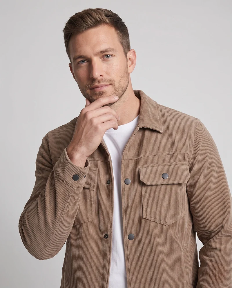 Herren Freizeit Cordjacke mit Brusttaschen Drune