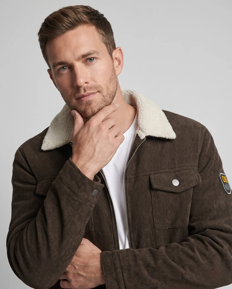 Herren Freizeit Cordjacke mit Fleece-Futter Drune